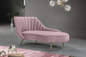 Meridian Furniture Margo Pink Velvet Chaise