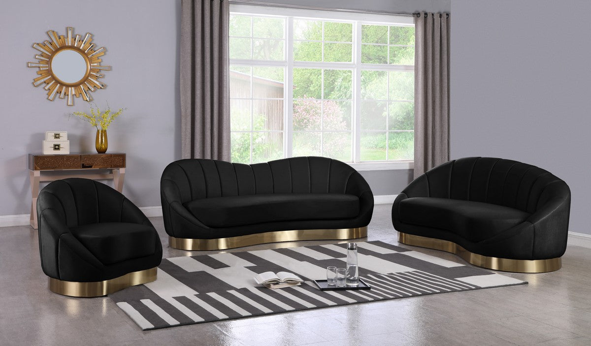 Meridian Furniture Shelly Black Velvet Chair