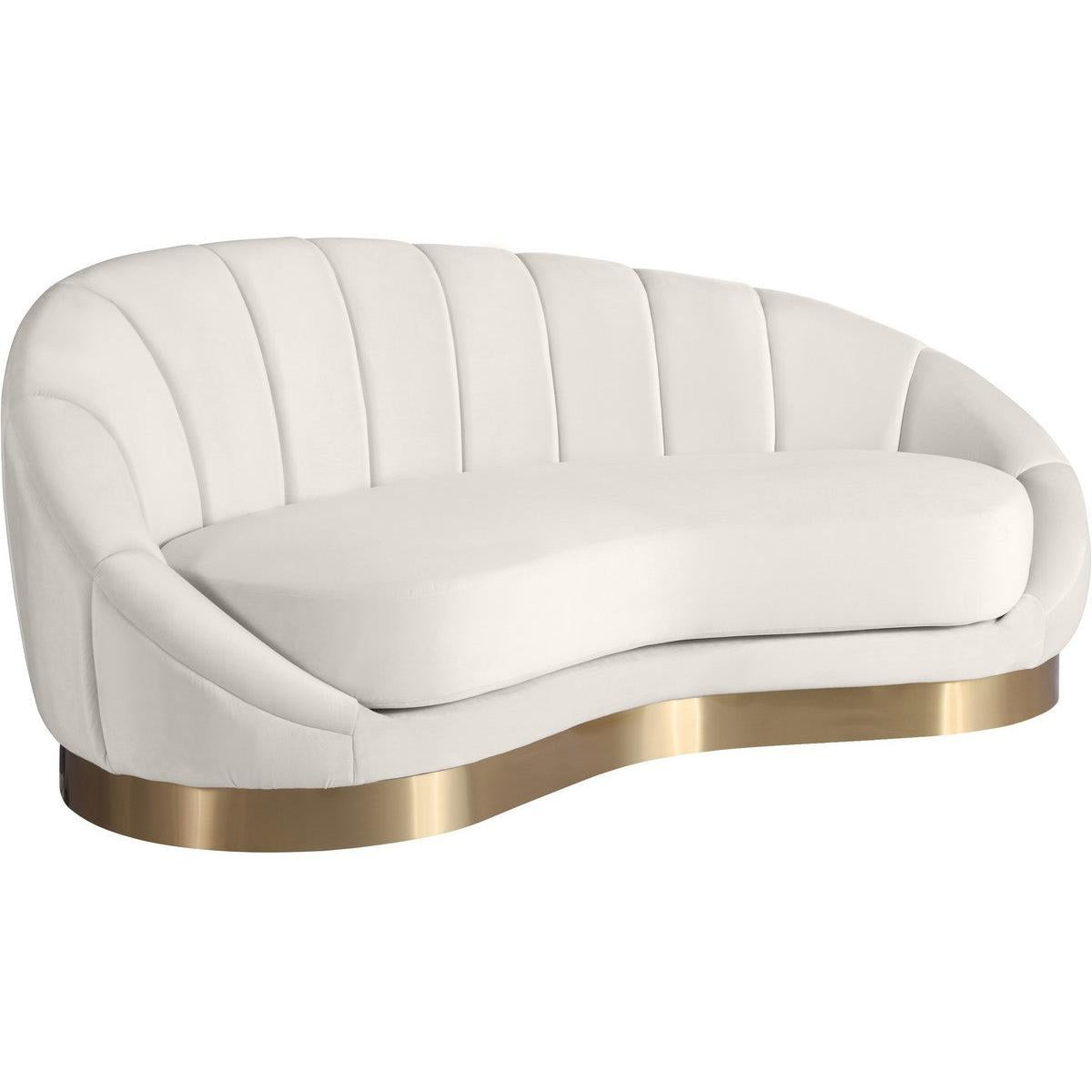 Meridian Furniture Shelly Cream Velvet ChaiseMeridian Furniture - Chaise - Minimal And Modern - 1