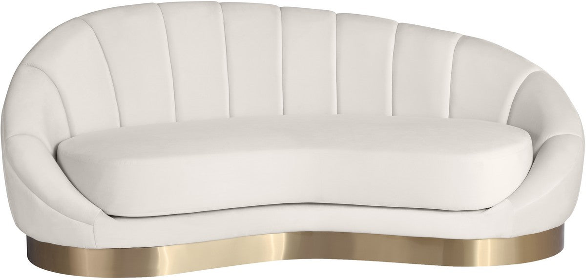 Meridian Furniture Shelly Cream Velvet Chaise