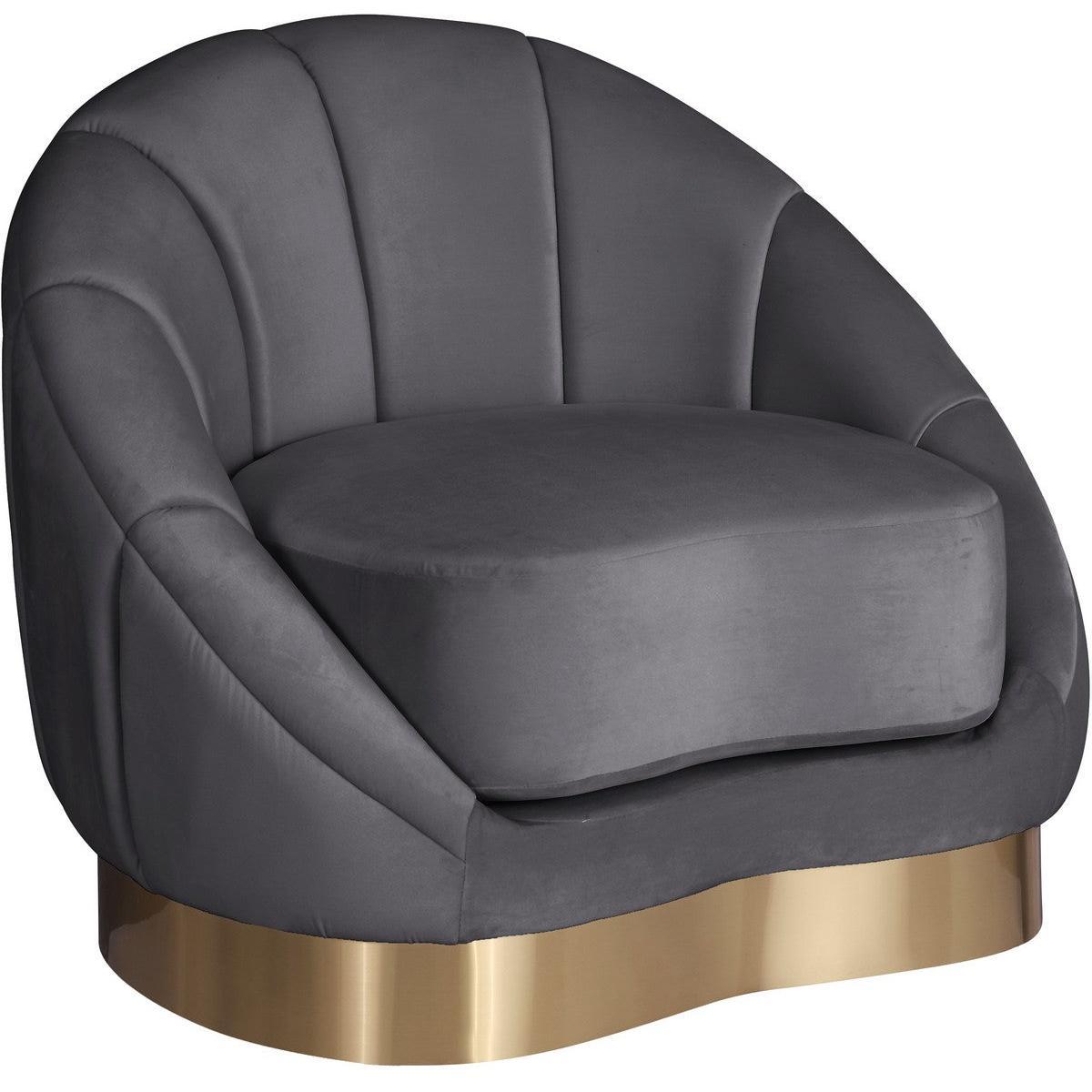 Meridian Furniture Shelly Grey Velvet ChairMeridian Furniture - Chair - Minimal And Modern - 1