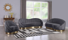 Meridian Furniture Shelly Grey Velvet Sofa