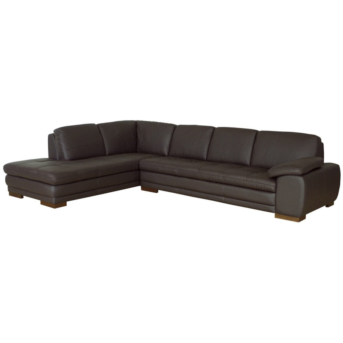 Baxton Studio Diana Dark Brown Sofa/Chaise Sectional Reverse Baxton Studio-sectionals-Minimal And Modern - 1