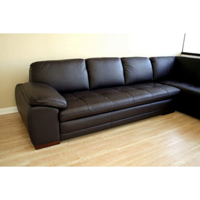 Baxton Studio Diana Dark Brown Sofa/Chaise Sectional Reverse Baxton Studio-sectionals-Minimal And Modern - 3