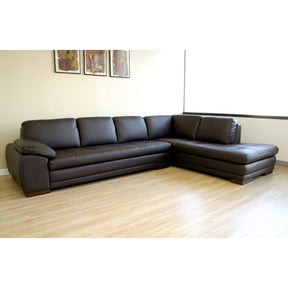 Baxton Studio Diana Dark Brown Sofa/Chaise Sectional Reverse Baxton Studio-sectionals-Minimal And Modern - 2