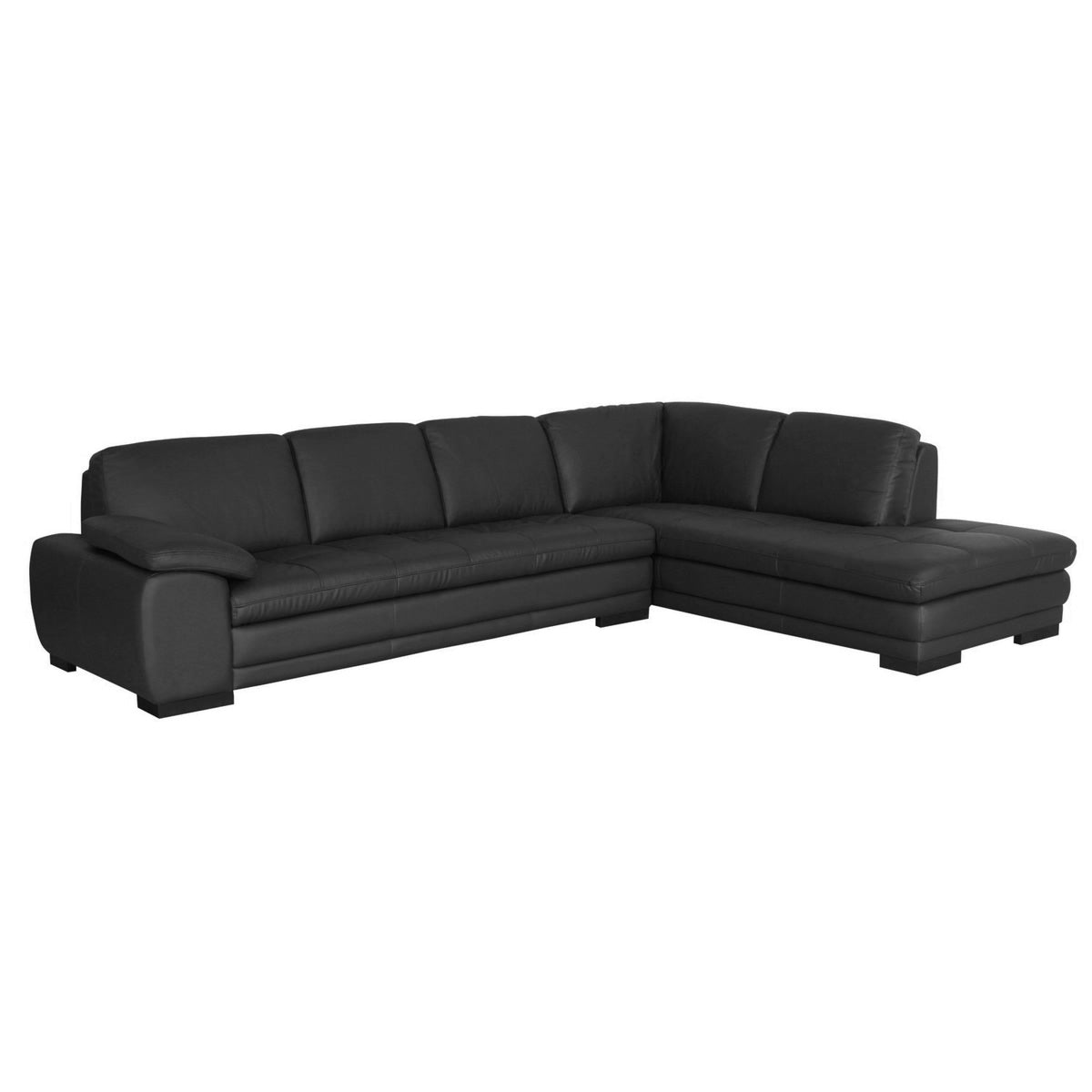 Baxton Studio Black Sofa/Chaise Sectional Baxton Studio-sectionals-Minimal And Modern - 1