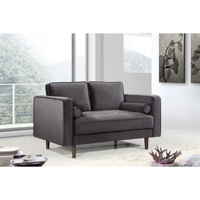 Meridian Furniture Emily Grey Velvet Loveseat-Minimal & Modern