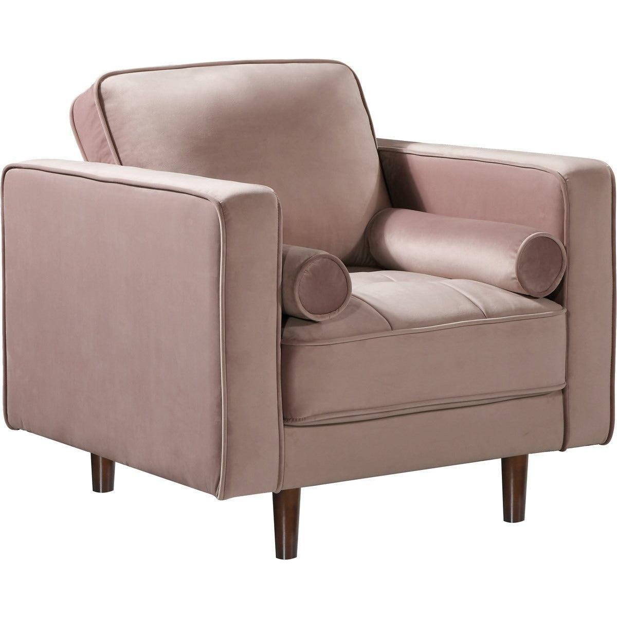 Meridian Furniture Emily Pink Velvet ChairMeridian Furniture - Chair - Minimal And Modern - 1