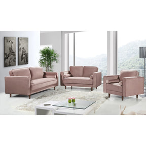 Meridian Furniture Emily Pink Velvet Sofa-Minimal & Modern