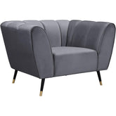 Meridian Furniture Beaumont Grey Velvet ChairMeridian Furniture - Chair - Minimal And Modern - 1