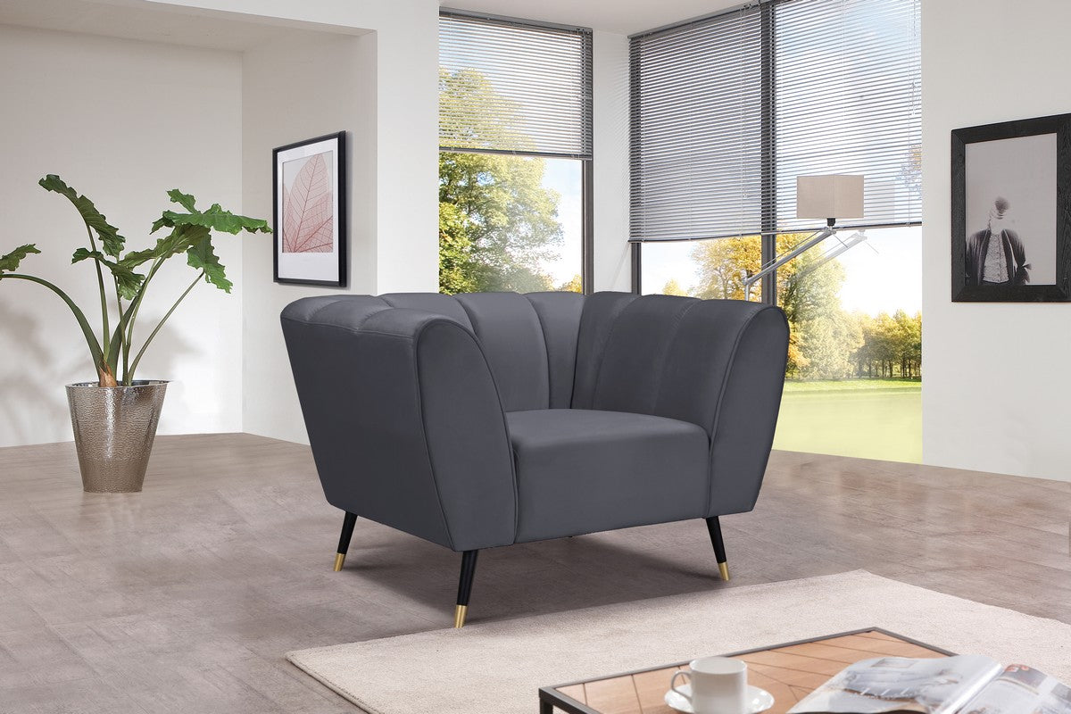 Meridian Furniture Beaumont Grey Velvet Chair