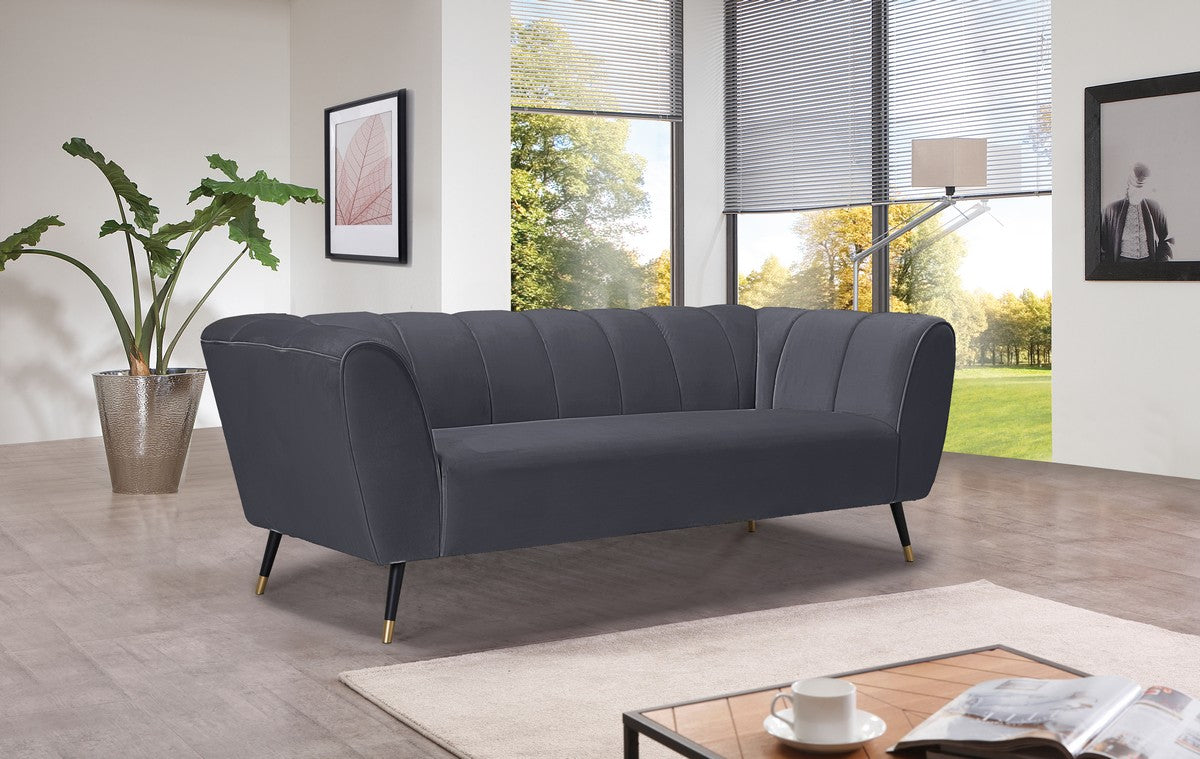 Meridian Furniture Beaumont Grey Velvet Sofa