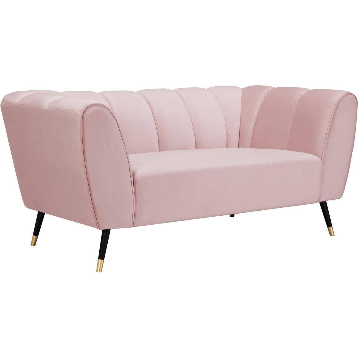 Meridian Furniture Beaumont Pink Velvet LoveseatMeridian Furniture - Loveseat - Minimal And Modern - 1