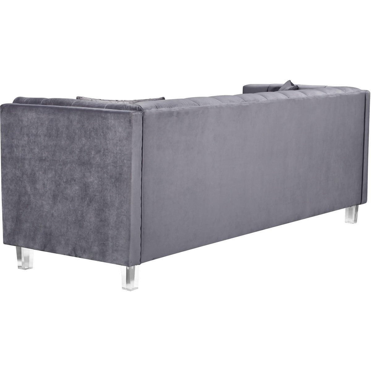 Meridian Furniture Mariel Grey Velvet Sofa-Minimal & Modern