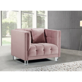 Meridian Furniture Mariel Pink Velvet Chair-Minimal & Modern