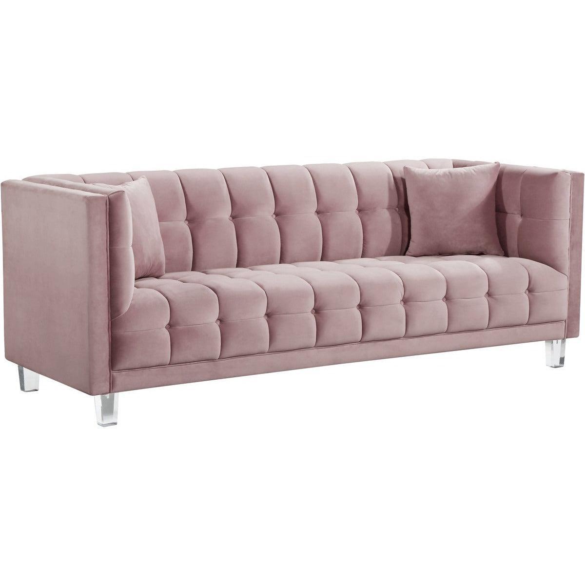 Meridian Furniture Mariel Pink Velvet SofaMeridian Furniture - Sofa - Minimal And Modern - 1