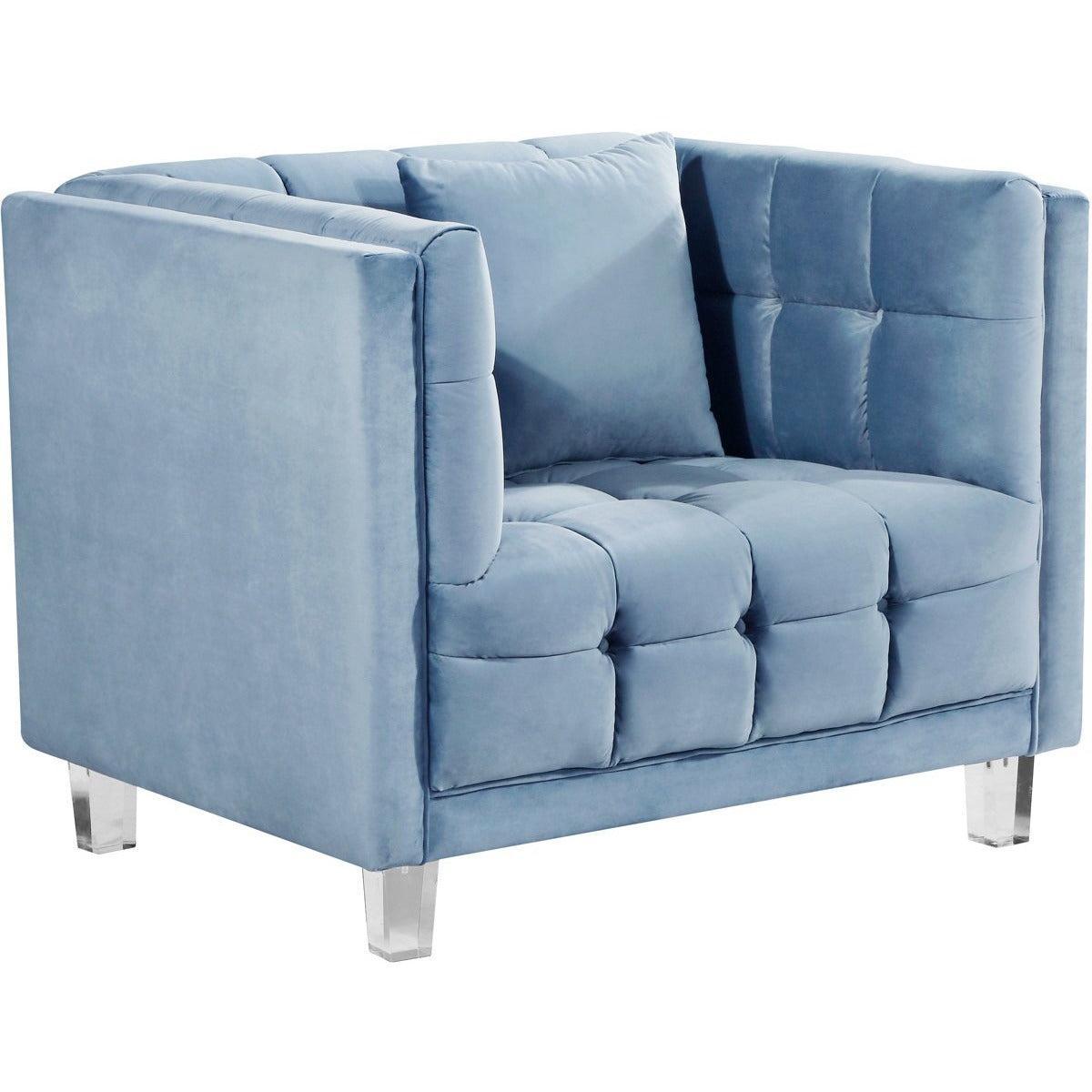 Meridian Furniture Mariel Sky Blue Velvet ChairMeridian Furniture - Chair - Minimal And Modern - 1