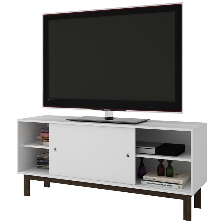 Manhattan Comfort Solna Splayed Leg TV Stand in White-Minimal & Modern