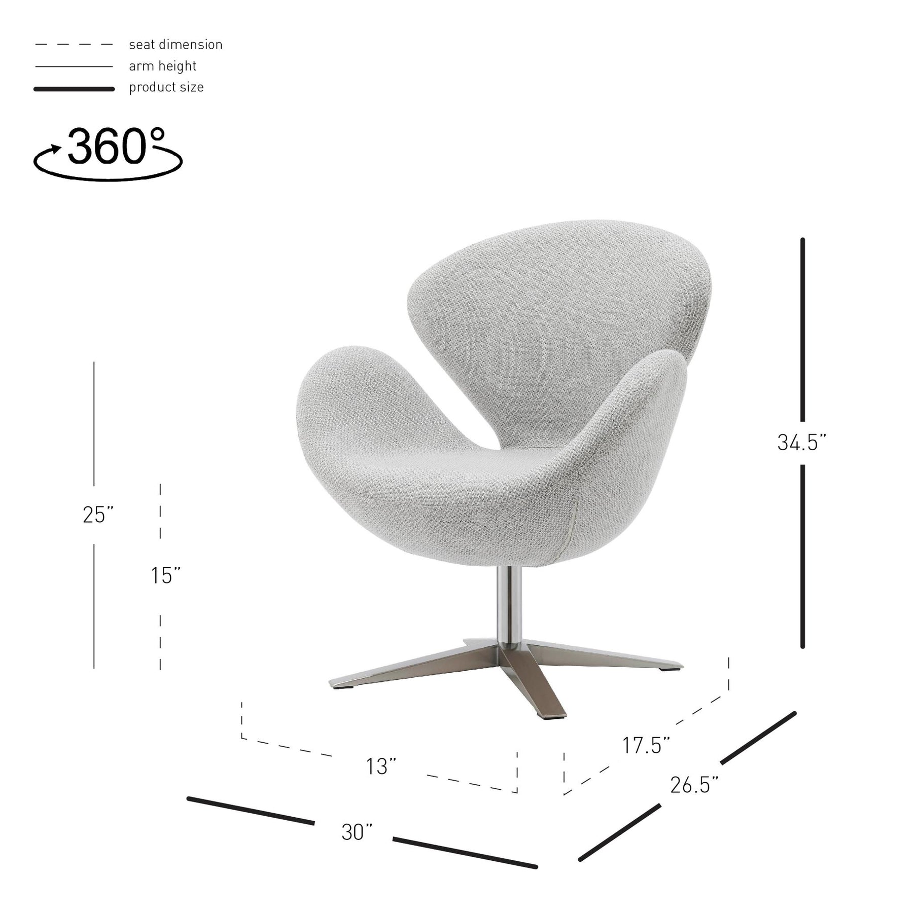 Beckett Fabric Swicel Chair by New Pacific Direct - 6300064
