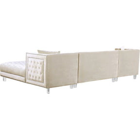 Meridian Furniture Moda Cream Velvet 3pc. Sectional-Minimal & Modern
