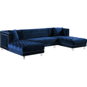 Meridian Furniture Moda Navy Velvet 3pc. SectionalMeridian Furniture - 3pc. Sectional - Minimal And Modern - 1