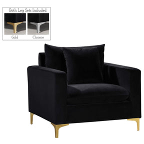 Meridian Furniture Naomi Black Velvet ChairMeridian Furniture - Chair - Minimal And Modern - 1