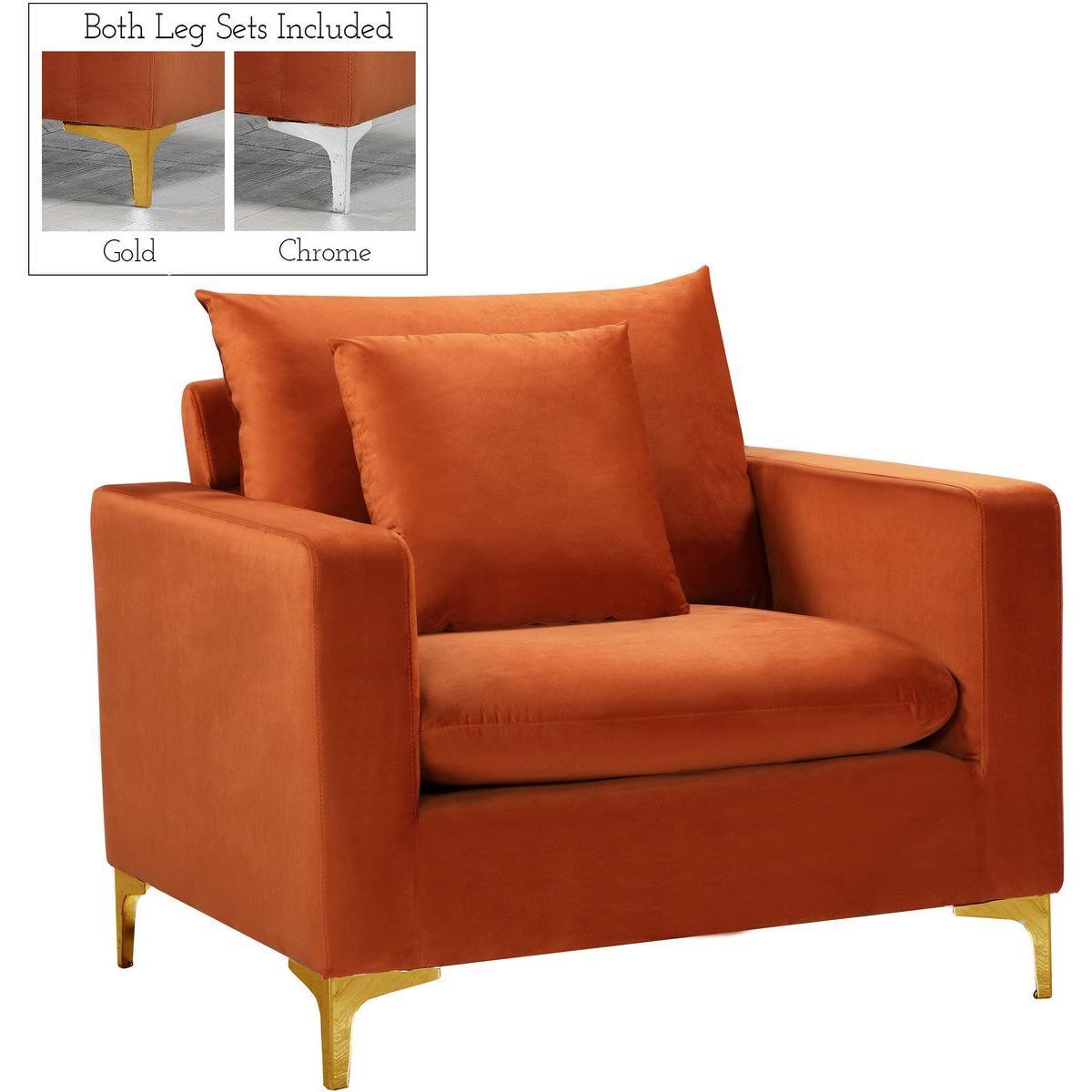 Meridian Furniture Naomi Cognac Velvet ChairMeridian Furniture - Chair - Minimal And Modern - 1