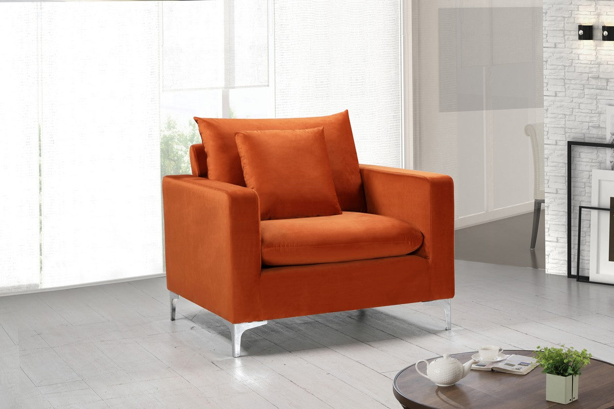 Meridian Furniture Naomi Cognac Velvet Chair