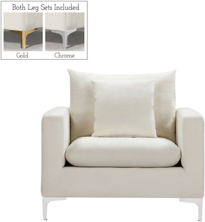 Meridian Furniture Naomi Cream Velvet Chair