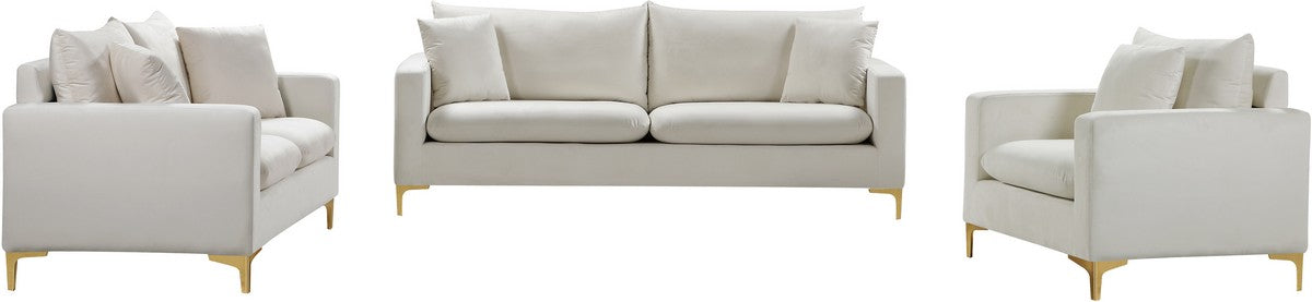 Meridian Furniture Naomi Cream Velvet Sofa