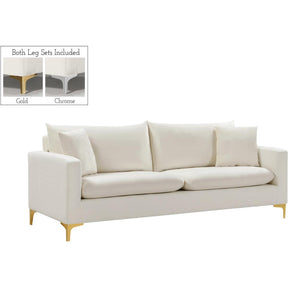 Meridian Furniture Naomi Cream Velvet SofaMeridian Furniture - Sofa - Minimal And Modern - 1
