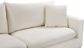 Meridian Furniture Naomi Cream Velvet Sofa