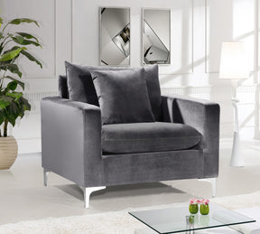 Meridian Furniture Naomi Grey Velvet Chair