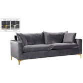 Meridian Furniture Naomi Grey Velvet SofaMeridian Furniture - Sofa - Minimal And Modern - 1