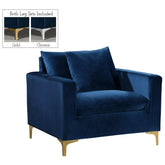 Meridian Furniture Naomi Navy Velvet ChairMeridian Furniture - Chair - Minimal And Modern - 1