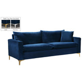Meridian Furniture Naomi Navy Velvet SofaMeridian Furniture - Sofa - Minimal And Modern - 1