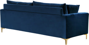 Meridian Furniture Naomi Navy Velvet Sofa
