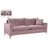 Meridian Furniture Naomi Pink Velvet SofaMeridian Furniture - Sofa - Minimal And Modern - 1