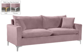 Meridian Furniture Naomi Pink Velvet Sofa