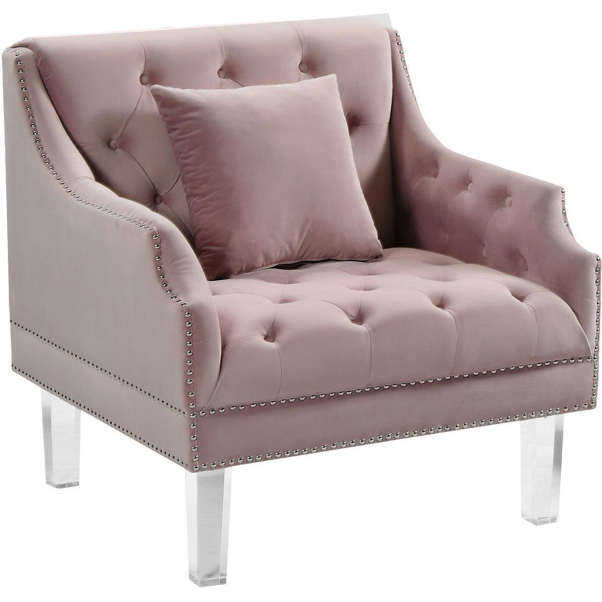 Meridian Furniture Roxy Pink Velvet ChairMeridian Furniture - Chair - Minimal And Modern - 1