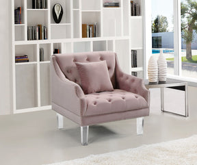 Meridian Furniture Roxy Pink Velvet Chair