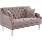 Meridian Furniture Roxy Pink Velvet LoveseatMeridian Furniture - Loveseat - Minimal And Modern - 1