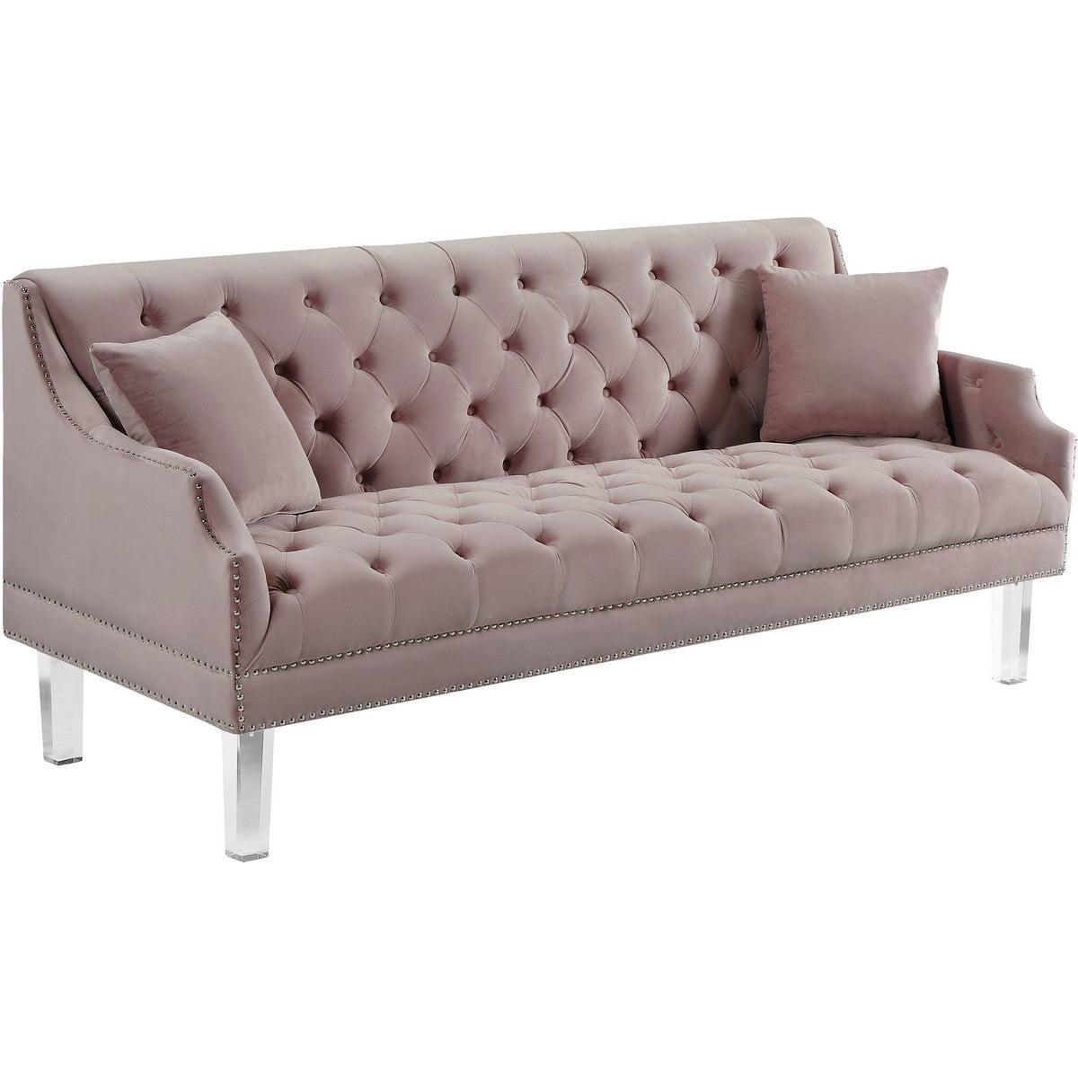 Meridian Furniture Roxy Pink Velvet SofaMeridian Furniture - Sofa - Minimal And Modern - 1