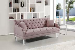 Meridian Furniture Roxy Pink Velvet Sofa