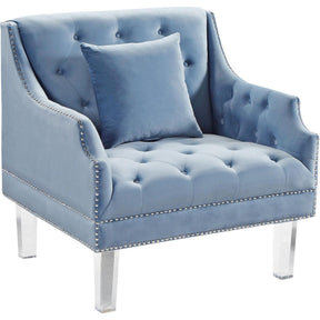 Meridian Furniture Roxy Sky Blue Velvet ChairMeridian Furniture - Chair - Minimal And Modern - 1
