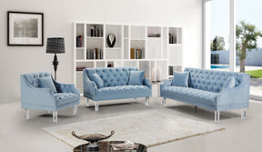 Meridian Furniture Roxy Sky Blue Velvet Chair