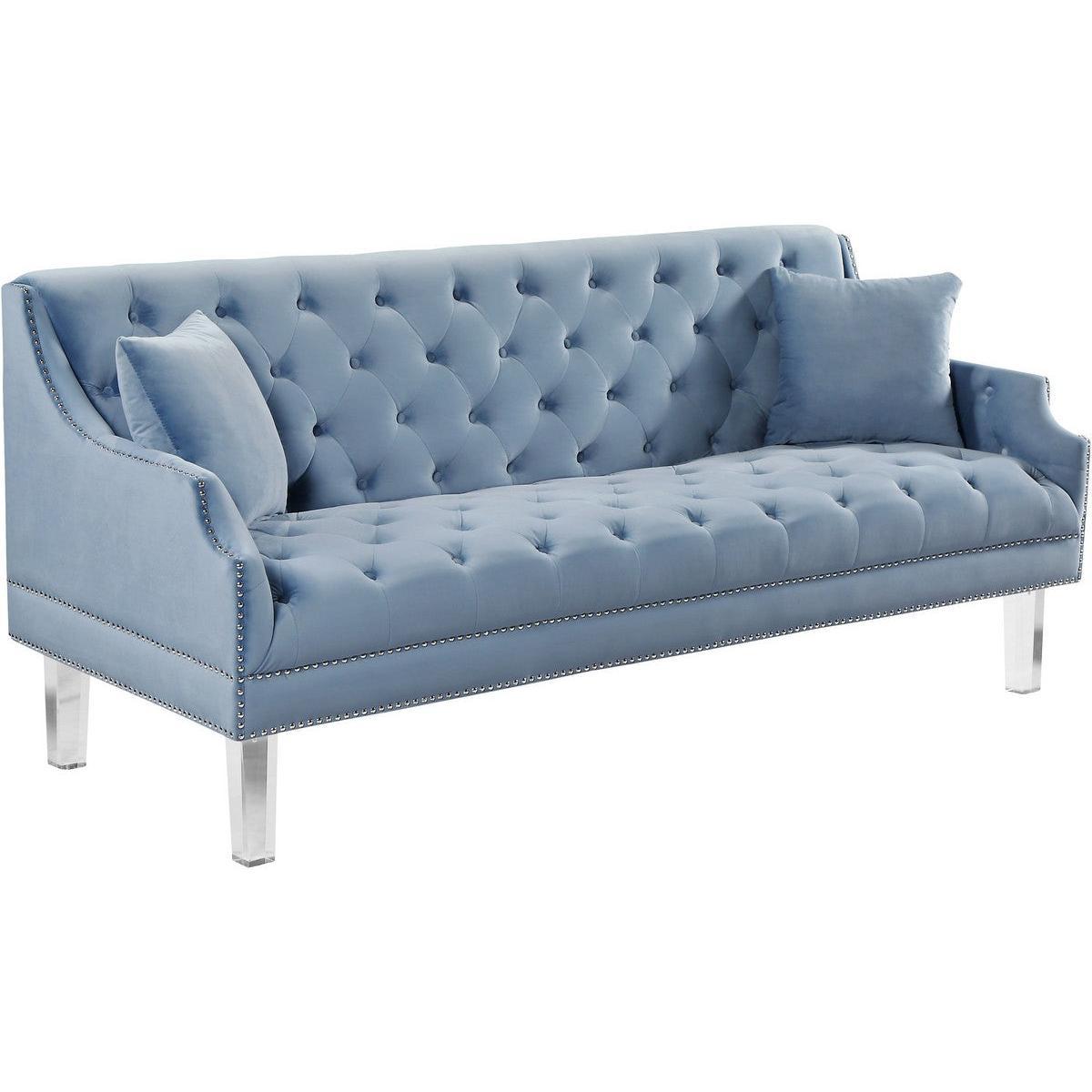 Meridian Furniture Roxy Sky Blue Velvet SofaMeridian Furniture - Sofa - Minimal And Modern - 1