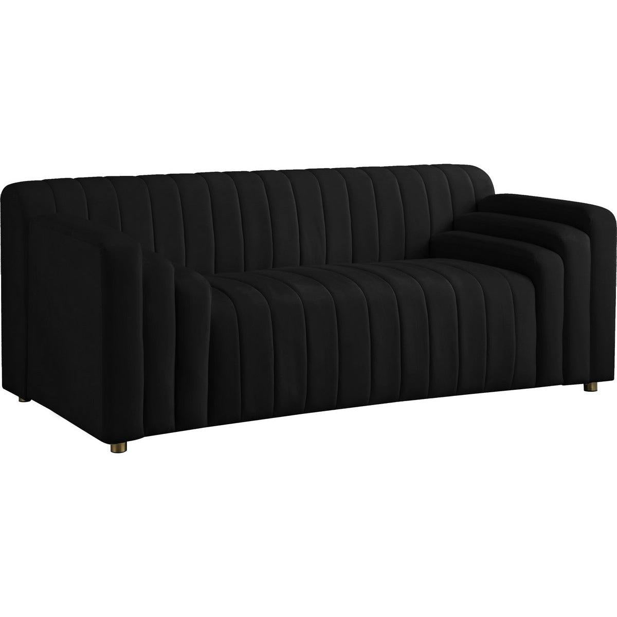 Meridian Furniture Naya Black Velvet LoveseatMeridian Furniture - Loveseat - Minimal And Modern - 1