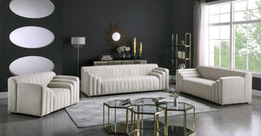 Meridian Furniture Naya Cream Velvet Loveseat