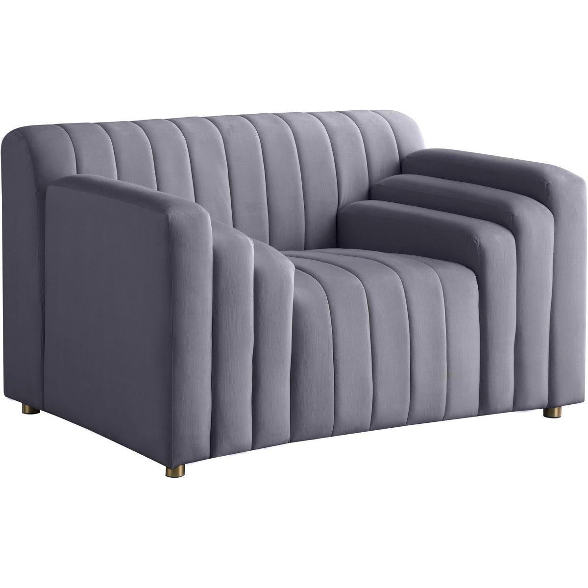 Meridian Furniture Naya Grey Velvet ChairMeridian Furniture - Chair - Minimal And Modern - 1